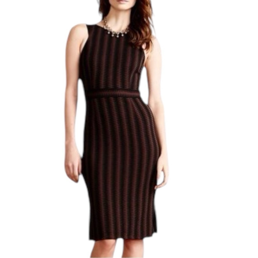 Anthropologie Maeve Meridian Textured Knit Pencil Sheath Dress - Brown - Small